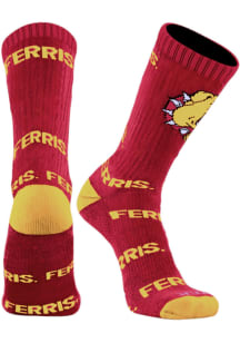 Ferris State Bulldogs Super Mascot Mens Crew Socks