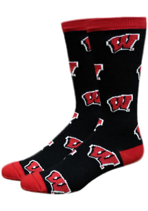 Wisconsin Badgers All Over Mens Dress Socks
