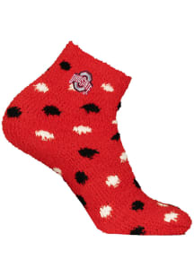 Ohio State Buckeyes Cozy Polka Dot Womens Quarter Socks