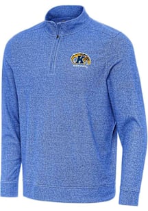 Antigua Kent State Golden Flashes Mens Navy Blue Subtle Long Sleeve Qtr Zip Pullover
