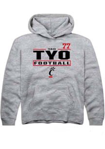 Taran Tyo Rally Cincinnati Bearcats Youth NIL Stacked Box Long Sleeve Player Hoodie Grey