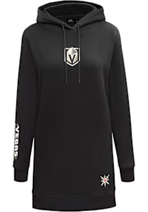 Pro Standard Vegas Golden Knights Womens Black Classic Chenille Short Sleeve Dress