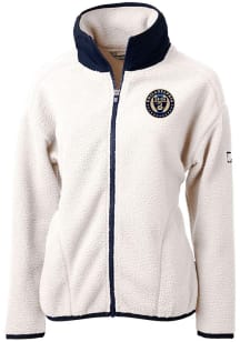 Cutter and Buck Philadelphia Union Womens White Cascade Sherpa Light Weight Jacket
