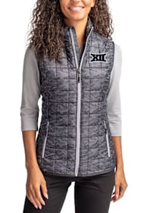 Cutter and Buck Big 12 Womens Black Rainier PrimaLoft Printed Vest