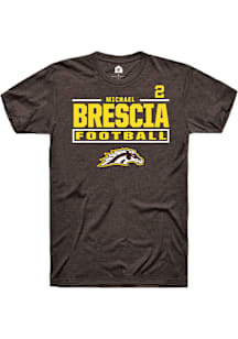 Michael Brescia Western Michigan Broncos Brown Football NIL Stacked Box Short Sleeve Player T Shir..