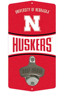 Nebraska Cornhuskers Wood Wall Bottle Opener