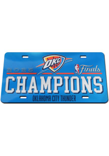 Oklahoma City Thunder Blue 2025 NBA Finals Champions Metallic Laser Cut Car Accessory License Plat..