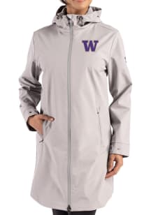 Womens Washington Huskies Grey Cutter and Buck Camano Light Weight Jacket