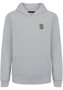 Levelwear Seattle Kraken Youth Grey Podium Jr Copper Long Sleeve Hoodie