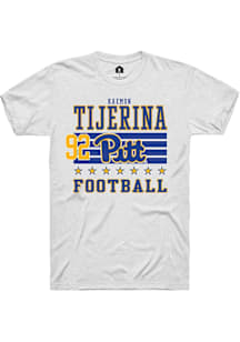 Kaemon Tijerina Pitt Panthers White Football NIL Striped Short Sleeve Player T Shirt