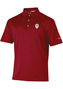 Mens Indiana Hoosiers Red Columbia Sand Tee Short Sleeve Polo Shirt
