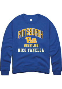Nico Fanella Rally Mens Blue Pitt Panthers NIL Arch Logo Player Crew