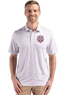 Cutter and Buck Indiana Hoosiers Grey 2025 CFP National Champions Pike Flora Big and Tall Polo