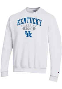 Champion Kentucky Wildcats Mens White Class of 2026 Powerblend Long Sleeve Crew Sweatshirt