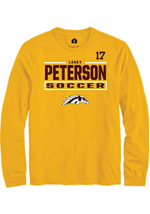 Laney Peterson Western Michigan Broncos Gold NIL Stacked Box Long Sleeve Player T Shirt