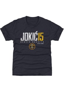Nikola Jokic Denver Nuggets Youth Navy Blue Elite Wordmark Player Tee