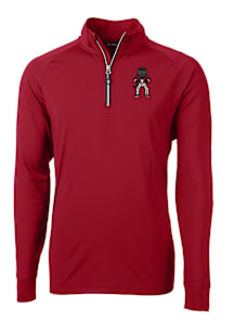 Cutter and Buck Indiana Hoosiers Mens Crimson Adapt Long Sleeve Qtr Zip Pullover