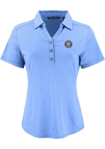 Cutter and Buck Houston Astros Womens Light Blue Mono Forge Eco Polo Short Sleeve Polo Shirt
