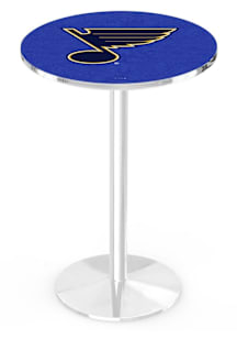 St Louis Blues Chrome Round Base Pub Table