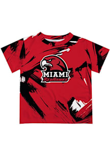 Vive La Fete Miami RedHawks Toddler Red Paint Brush Short Sleeve T-Shirt