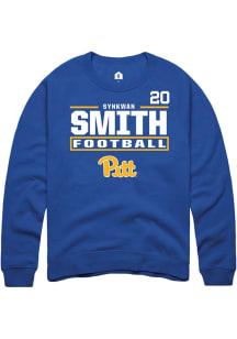 Synkwan Smith Rally Mens Blue Pitt Panthers NIL Stacked Box Player Crew