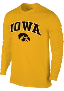 Iowa Hawkeyes Gold Arch Mascot Long Sleeve T Shirt