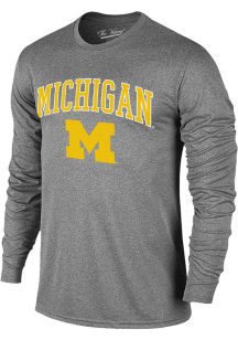 Michigan Wolverines Grey Arch Mascot Long Sleeve T Shirt