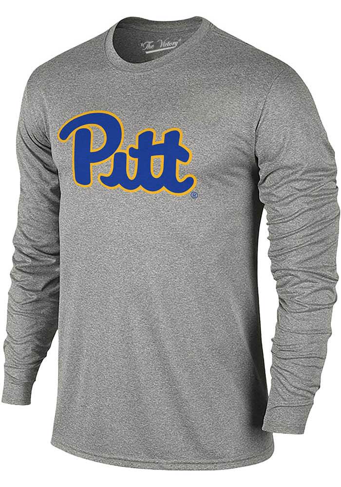Pitt Panthers Grey Primary Team Logo Long Sleeve T Shirt