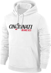 Cincinnati Bearcats Mens White Team Wordmark Long Sleeve Hoodie