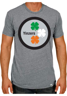 Rally Pittsburgh Grey Yinzers Irish Flag Short Sleeve T Shirt
