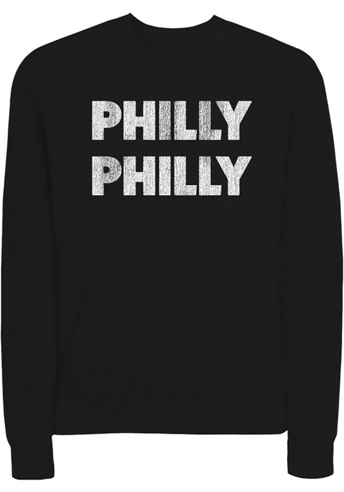 Philadelphia Womens Black Philly Philly Long Sleeve Crew Sweatshirt