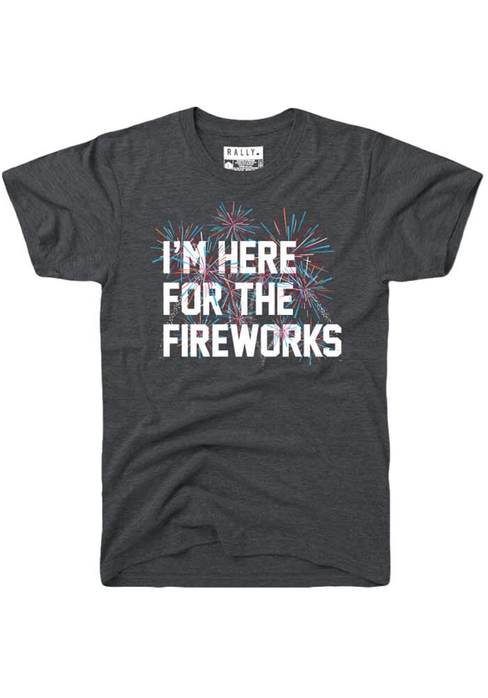 Rally HEATHERGREY Im Here for the Fireworks Short Sleeve Fashion T