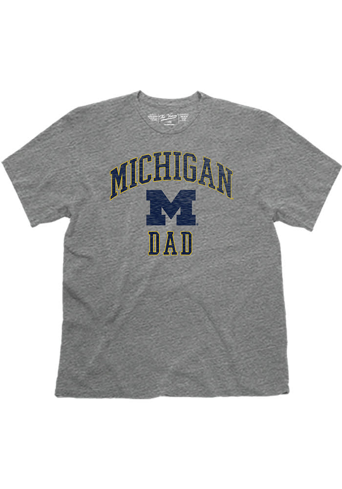 Michigan Wolverines Grey Dad Short Sleeve T Shirt