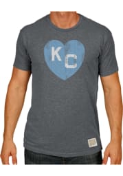 Original Retro Brand Kansas City Monarchs Grey Heart of KC Short Sleeve Fashion T Shirt