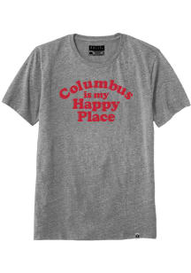 Rally Ohio Grey Columbus Is My Happy Place Short Sleeve T Shirt