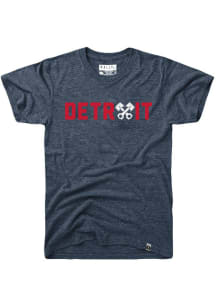 Rally Detroit Navy Blue Crossed Pistons Short Sleeve T Shirt