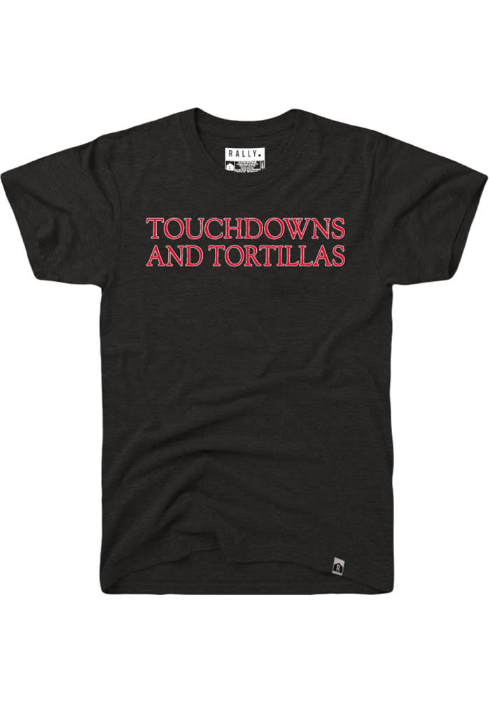 Rally Texas Black Touchdowns and Tortillas Short Sleeve T Shirt