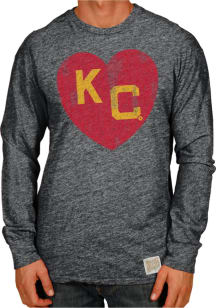 Original Retro Brand Kansas City Monarchs Black Heart Long Sleeve Fashion T Shirt