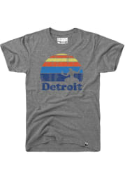 Rally Detroit Grey Sunset Spirit of Detroit Short Sleeve T Shirt