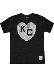 Original Retro Brand Kansas City Monarchs Black Heart Kansas City Short Sleeve Fashion T Shirt