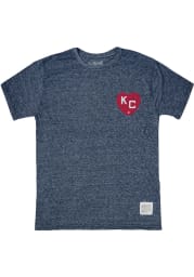 Original Retro Brand Kansas City Monarchs Navy Blue Monarch Heart Short Sleeve Fashion T Shirt