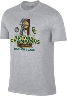 Baylor Bears Grey 2021 National Champions Short Sleeve T Shirt
