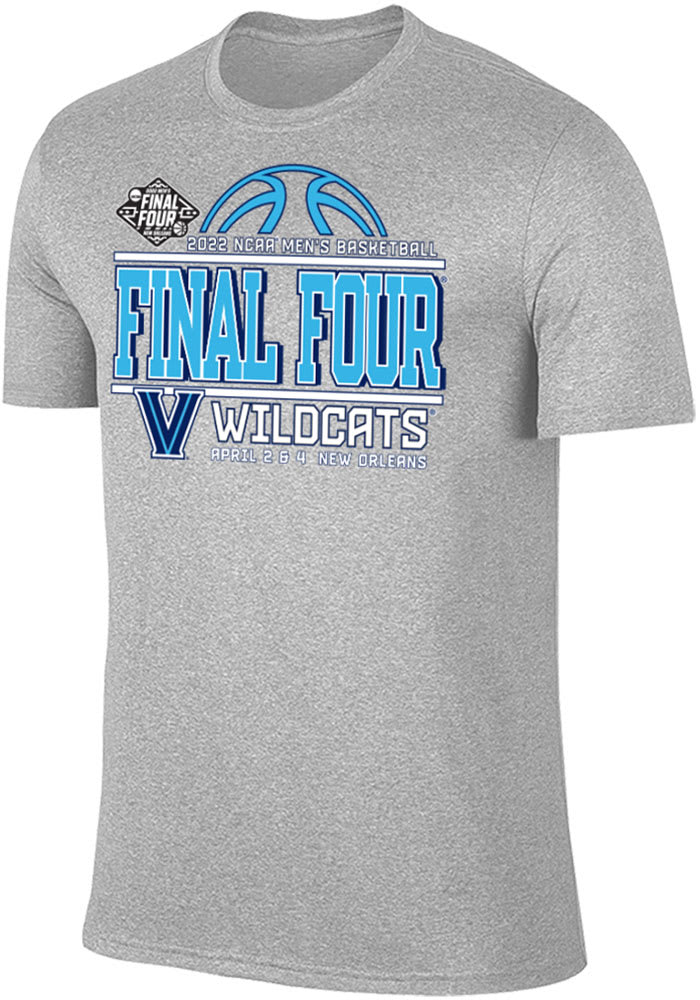 Villanova Wildcats Grey 2022 Final Four Short Sleeve T Shirt