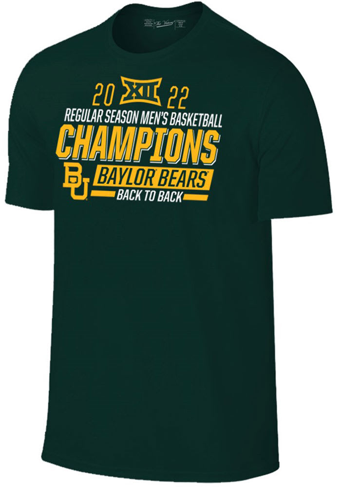 Baylor Bears Green 2022 Big 12 Basketball Champions Short Sleeve T Shirt