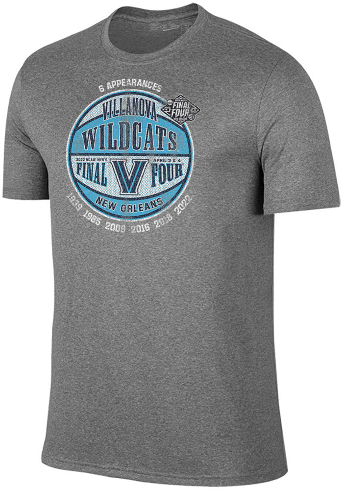 Villanova Wildcats Grey 2022 Final Four Short Sleeve Fashion T Shirt