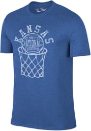 Kansas Jayhawks Blue 2022 National Champions Ball Short Sleeve Fashion T Shirt
