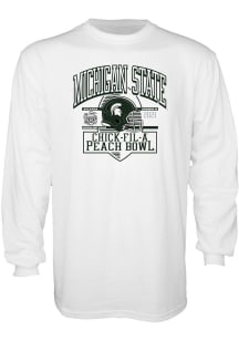 Michigan State Spartans White 2021 Peach Bowl Bound Long Sleeve T Shirt