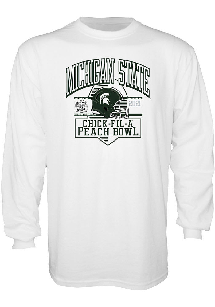 Michigan State Spartans White 2021 Peach Bowl Bound Long Sleeve T Shirt