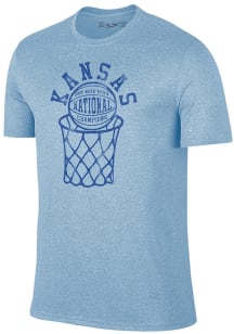 Kansas Jayhawks Light Blue 2022 National Champions Ball Short Sleeve Fashion T Shirt