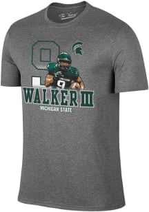 Kenneth Walker III Michigan State Spartans Grey Player Short Sleeve Player T Shirt